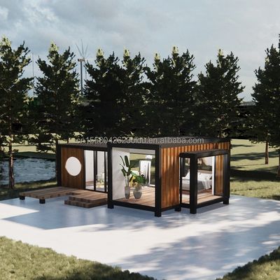 Design moderne de luxe mur en verre maison de conteneurs préfabriquée StrayBirds maison modulaire préfabriquée hôtel pour villa de villégiature