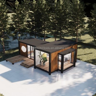 Design moderne de luxe mur en verre maison de conteneurs préfabriquée StrayBirds maison modulaire préfabriquée hôtel pour villa de villégiature