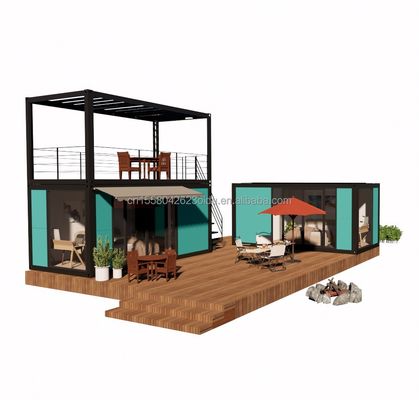 Hôtel Container House avec tubes carrés en acier galvanisé Structure principale et 2 ou 3 chambres