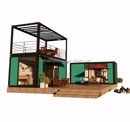 Hôtel Container House avec tubes carrés en acier galvanisé Structure principale et 2 ou 3 chambres