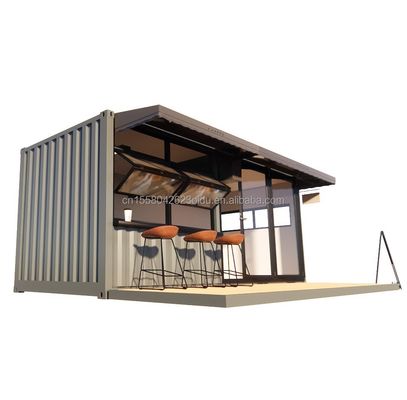 Boutique 20ft Bar de conteneur préfabriqué avec 50/75/100mm ondes panneau sandwich murs Portables et faciles à installer