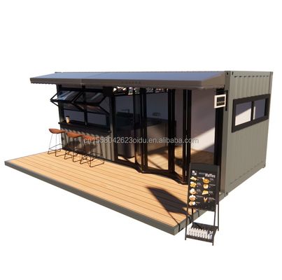 Boutique 20ft Bar de conteneur préfabriqué avec 50/75/100mm ondes panneau sandwich murs Portables et faciles à installer