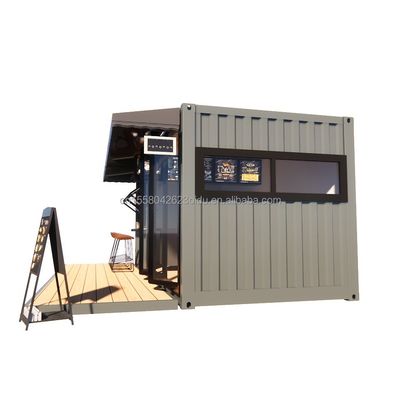 Boutique 20ft Bar de conteneur préfabriqué avec 50/75/100mm ondes panneau sandwich murs Portables et faciles à installer