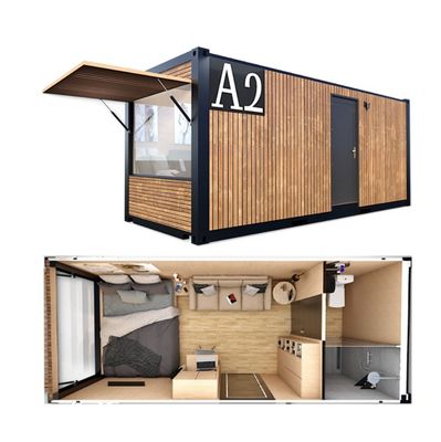 20 pieds d'emballage plat personnalisé conteneur en bois maison préfabriquée pour jardin bureau hôtel conteneur maisons