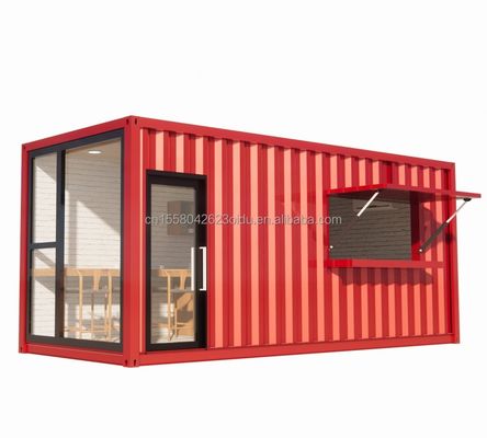 Container d'expédition préfabriqué de 20 pieds Pop Up Café Restaurant Mobile Container Bar avec design et style de salle de bain moderne
