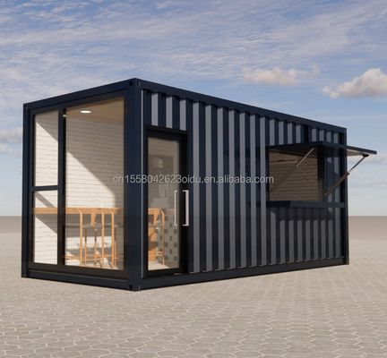 Container d'expédition préfabriqué de 20 pieds Pop Up Café Restaurant Mobile Container Bar avec design et style de salle de bain moderne