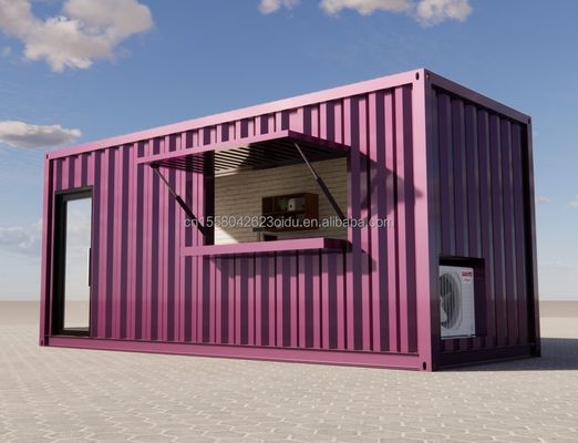 Container d'expédition préfabriqué de 20 pieds Pop Up Café Restaurant Mobile Container Bar avec design et style de salle de bain moderne
