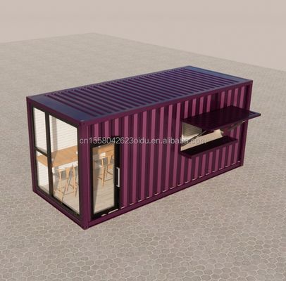 Container d'expédition préfabriqué de 20 pieds Pop Up Café Restaurant Mobile Container Bar avec design et style de salle de bain moderne