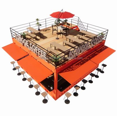 Boutique Mini 20ft Pop-up Store Container Bar Stand avec une conception modulaire robuste et un panneau sandwich ondulé 50/75/100 mm