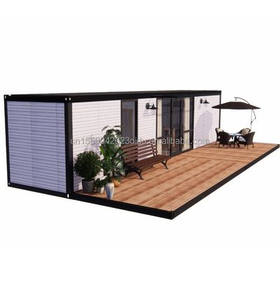 Hôtel 20 pieds Mini panneau de sandwich amovible en acier préfabriqué Pack plat préfabriqué Petit kit de maison de jardin modulaire