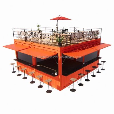 Boutique Mini 20ft Pop-up Store Container Bar Stand avec une conception modulaire robuste et un panneau sandwich ondulé 50/75/100 mm