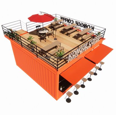 Boutique Mini 20ft Pop-up Store Container Bar Stand avec une conception modulaire robuste et un panneau sandwich ondulé 50/75/100 mm