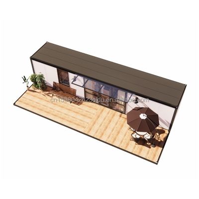 Hôtel 20 pieds Mini panneau de sandwich amovible en acier préfabriqué Pack plat préfabriqué Petit kit de maison de jardin modulaire