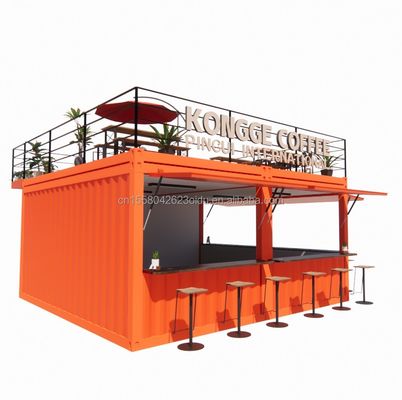 Boutique Mini 20ft Pop-up Store Container Bar Stand avec une conception modulaire robuste et un panneau sandwich ondulé 50/75/100 mm