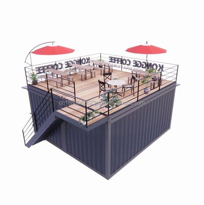 Container pop-up préfabriqué Restaurant Boutique de nourriture de rue Kiosque avec tubes carrés en acier galvanisé