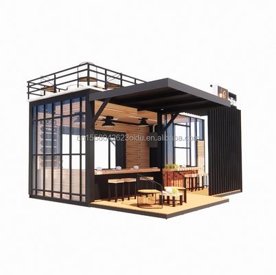fenêtres en alliage d'aluminium préfabriquées Expédition Mobile Café Container Bar Shops pour une mise en page personnalisable