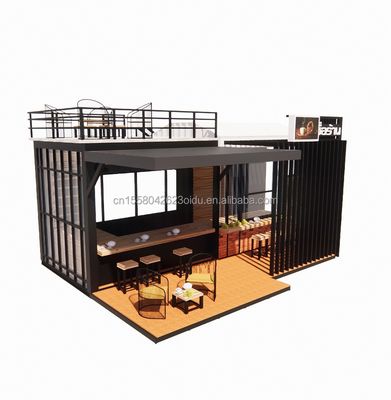 fenêtres en alliage d'aluminium préfabriquées Expédition Mobile Café Container Bar Shops pour une mise en page personnalisable