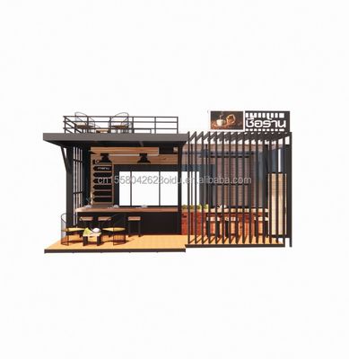 fenêtres en alliage d'aluminium préfabriquées Expédition Mobile Café Container Bar Shops pour une mise en page personnalisable