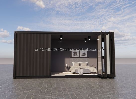 Facilité d'installation Container de livraison préfabriqué de 20 pieds Maison avec salle de bain et mur 50/75/100 mm Panneau sandwich ondulé