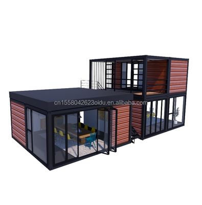 Tubes carrés en acier galvanisé 40 pieds 20 pieds Chambre de luxe Grand studio en verre Maison mobile pour vivre dans un design personnalisé