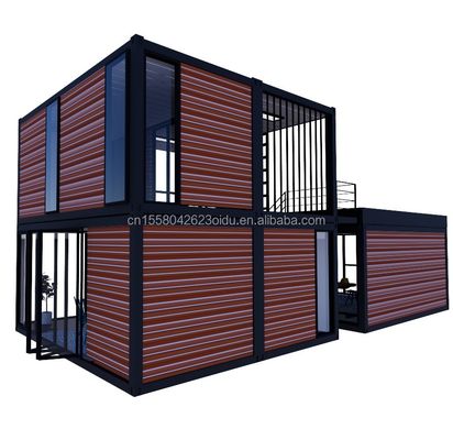 Tubes carrés en acier galvanisé 40 pieds 20 pieds Chambre de luxe Grand studio en verre Maison mobile pour vivre dans un design personnalisé