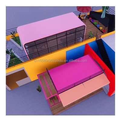 Container mobile plat de 20 pieds magasin magasin de café stand de vente au détail avec panneau sandwich ondulatoire de 50 mm mur pour l'hôtel