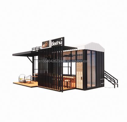 fenêtres en alliage d'aluminium préfabriquées Expédition Mobile Café Container Bar Shops pour une mise en page personnalisable