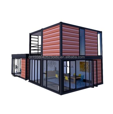 Tubes carrés en acier galvanisé 40 pieds 20 pieds Chambre de luxe Grand studio en verre Maison mobile pour vivre dans un design personnalisé