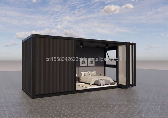 Facilité d'installation Container de livraison préfabriqué de 20 pieds Maison avec salle de bain et mur 50/75/100 mm Panneau sandwich ondulé