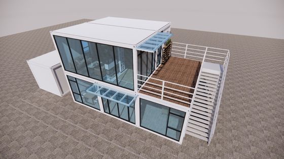 Design moderne Luxe préfabriqué Container plat Container d'hôtel Cuisines avec 50/75/100mm ondes panneaux sandwich Murs