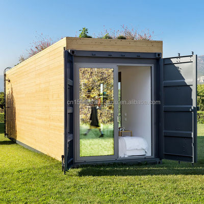 40 pieds 20 pieds moderne hôtel de luxe jardin mobile petite maison avec installation rapide et 50/75/100 mm ondes panneau sandwich mur