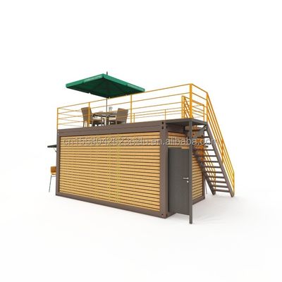 Container de 20 pieds Bar à café Portable Magasin préfabriqué avec conception de conteneur et 50/75/100mm ondes panneaux sandwich murs