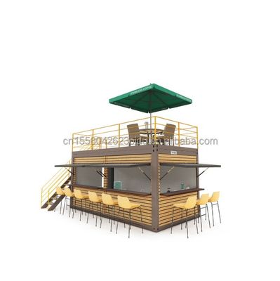 Container de 20 pieds Bar à café Portable Magasin préfabriqué avec conception de conteneur et 50/75/100mm ondes panneaux sandwich murs