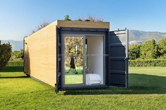 Tubes carrées en acier galvanisé 20ft Container Store Bois Grain Metal Frame Emballage plat Maison mobile Magasin de vêtements direct
