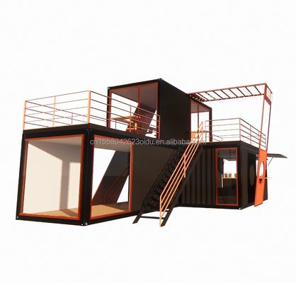 Construction en acier cabine préfabriquée maison de conteneurs de luxe avec un cadre en acier galvanisé 180g