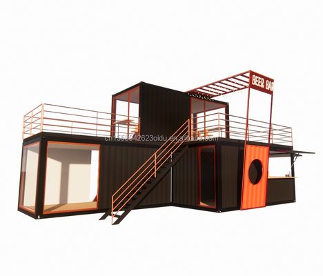 Construction en acier cabine préfabriquée maison de conteneurs de luxe avec un cadre en acier galvanisé 180g