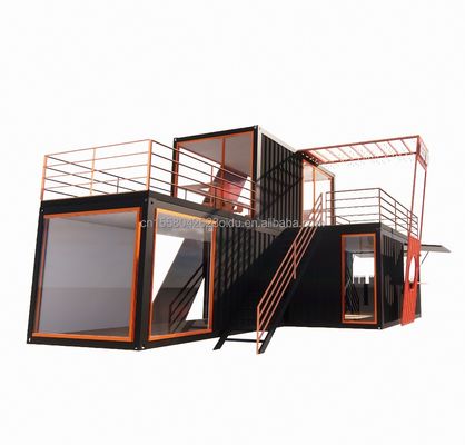 Construction en acier cabine préfabriquée maison de conteneurs de luxe avec un cadre en acier galvanisé 180g