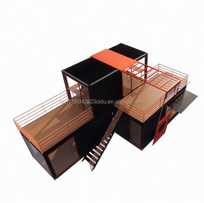 Construction en acier cabine préfabriquée maison de conteneurs de luxe avec un cadre en acier galvanisé 180g