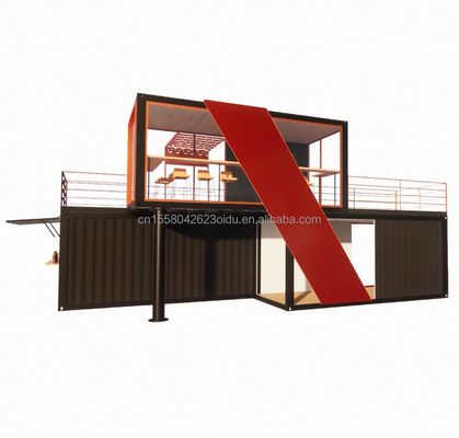 Construction en acier cabine préfabriquée maison de conteneurs de luxe avec un cadre en acier galvanisé 180g