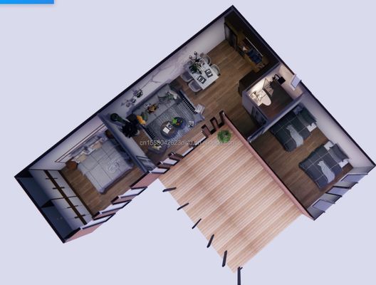 Des maisons en acier préfabriquées combinées avec des options de 20 pieds ou 40 pieds et des maisons de conteneurs