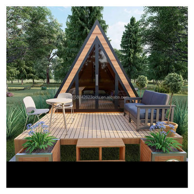 Hôtel Resort maison de conteneurs préfabriquée avec une chambre à coucher salle de bains cuisine et porte à sandwich en forme de triangle moderne
