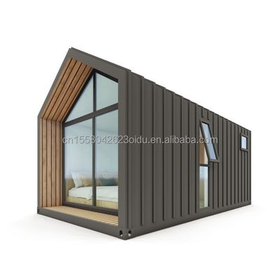 Modern Triangular Resort Hotel maison de conteneurs préfabriquée avec un lit salle de bain cuisine et jardin Fonctionnalités de la porte du panneau sandwich