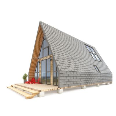 EU salle de bains salle de séjour conteneur triangulaire en bois avec porte sandwich panneau et structure de tubes carrés en acier galvanisé