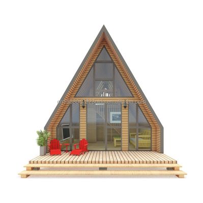 EU salle de bains salle de séjour conteneur triangulaire en bois avec porte sandwich panneau et structure de tubes carrés en acier galvanisé