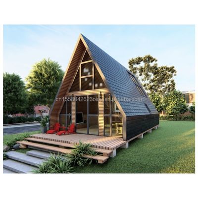 EU salle de bains salle de séjour conteneur triangulaire en bois avec porte sandwich panneau et structure de tubes carrés en acier galvanisé