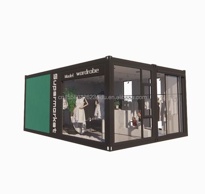 Maison en bois pliable pour magasin personnalisé cadre en acier de couleur galvanisée en acier pliant 180g