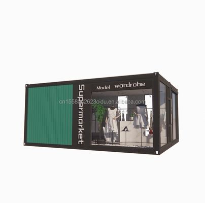 Maison en bois pliable pour magasin personnalisé cadre en acier de couleur galvanisée en acier pliant 180g