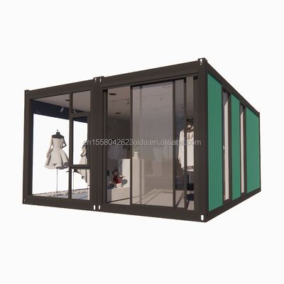 Maison en bois pliable pour magasin personnalisé cadre en acier de couleur galvanisée en acier pliant 180g