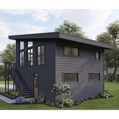 Tubes carrées en acier galvanisé 2 chambres à coucher bâtiment extérieur préfabriqué Container de livraison maison pour villa / jardin de cour chaude