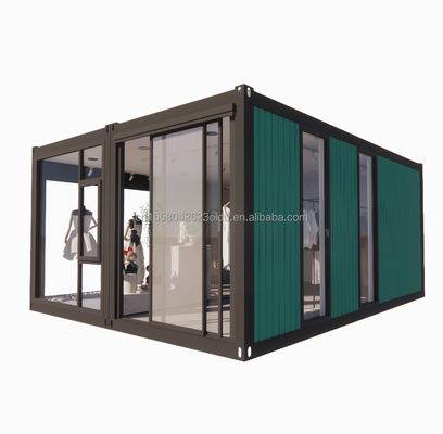 Maison en bois pliable pour magasin personnalisé cadre en acier de couleur galvanisée en acier pliant 180g